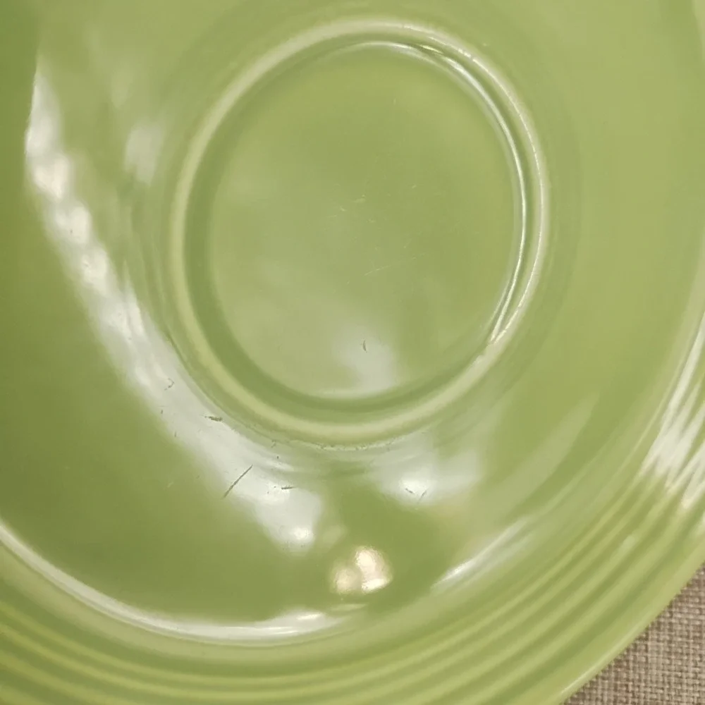 Vintage Pre 1972 Fiesta Light Green Chartreuse Saucers Lot of 2 Fiestaware VG